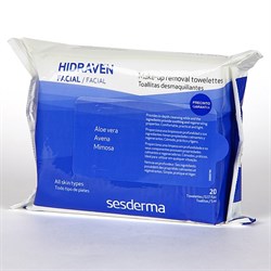 Sesderma Hidraven Facial Make-up Towelettes – Салфетки для удаления макияжа Гидравен, 20 шт. - фото 13034