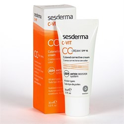 Sesderma C-Vit Colored Corrective Cream SPF 15 – СС крем корректирующий цвет кожи СЗФ 15, 30 мл - фото 13550