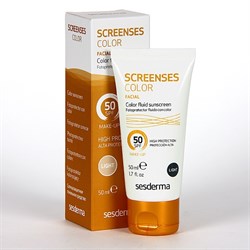 Sesderma Screenses Color Fluid Sunscreen SPF 50 (Light) - Солнцезащитное тональное средство (тон светлый), 50 мл - фото 13652