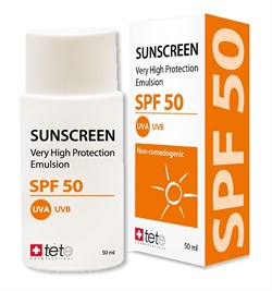 Tete Cosmeceutical Sunscreen High Protection Emulsion SPF 50 – Эмульсия солнцезащитная для всех типов кожи СЗФ 50, 50 мл - фото 14136