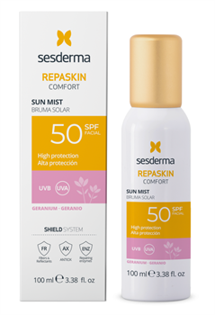 Sesderma Repaskin Sun Mist Facial SPF50 (Geranium) – Спрей-мист солнцезащитный для лица Репаскин СЗФ50 (Герань), 100 мл 40008321 - фото 17547