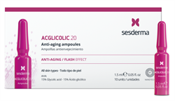 Sesderma Acglicolic 20 Facial Ampoules – Cредство в ампулах интенсивное увлажняющее, омолаживающее Агиколик 20, 10 шт. по 1.5 мл 40004614 - фото 17613