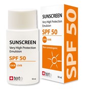 Tete Cosmeceutical Sunscreen High Protection Emulsion SPF 50 – Эмульсия солнцезащитная для всех типов кожи СЗФ 50, 50 мл